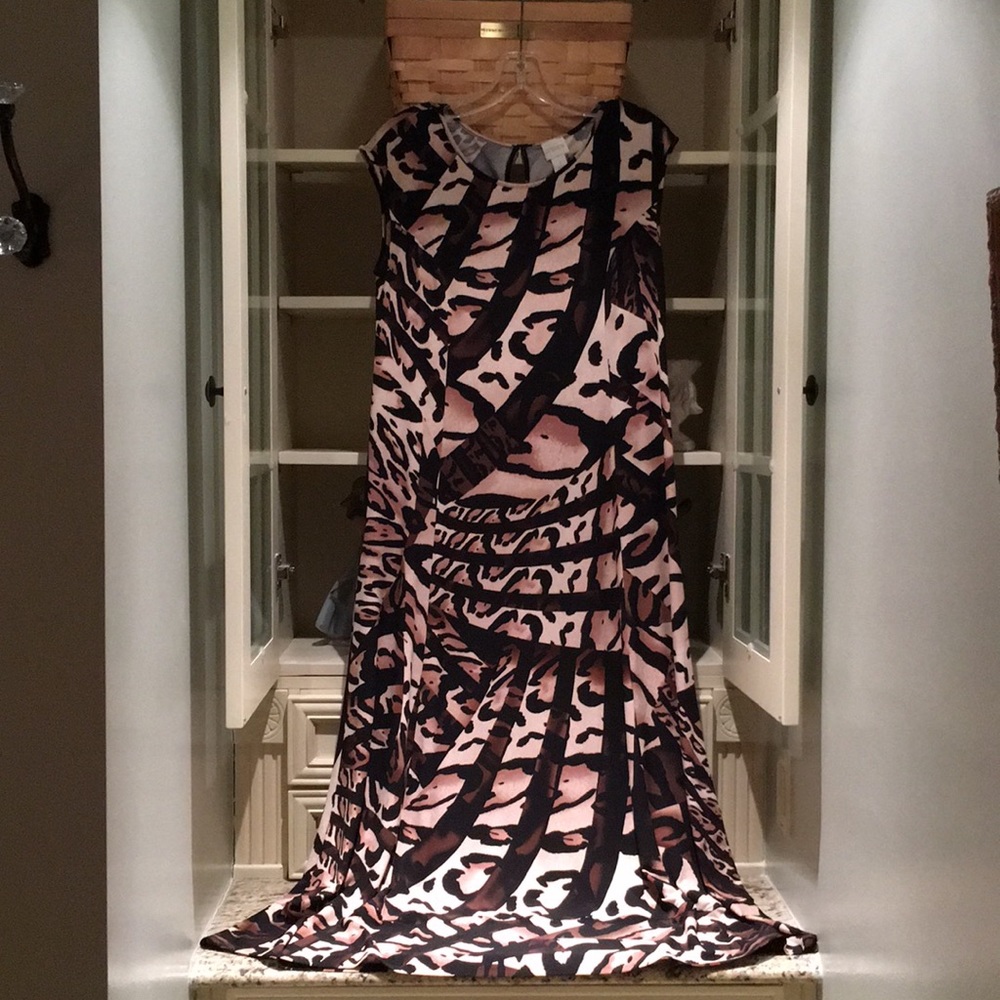 Chico’s size 1  Leopard Print midi dress